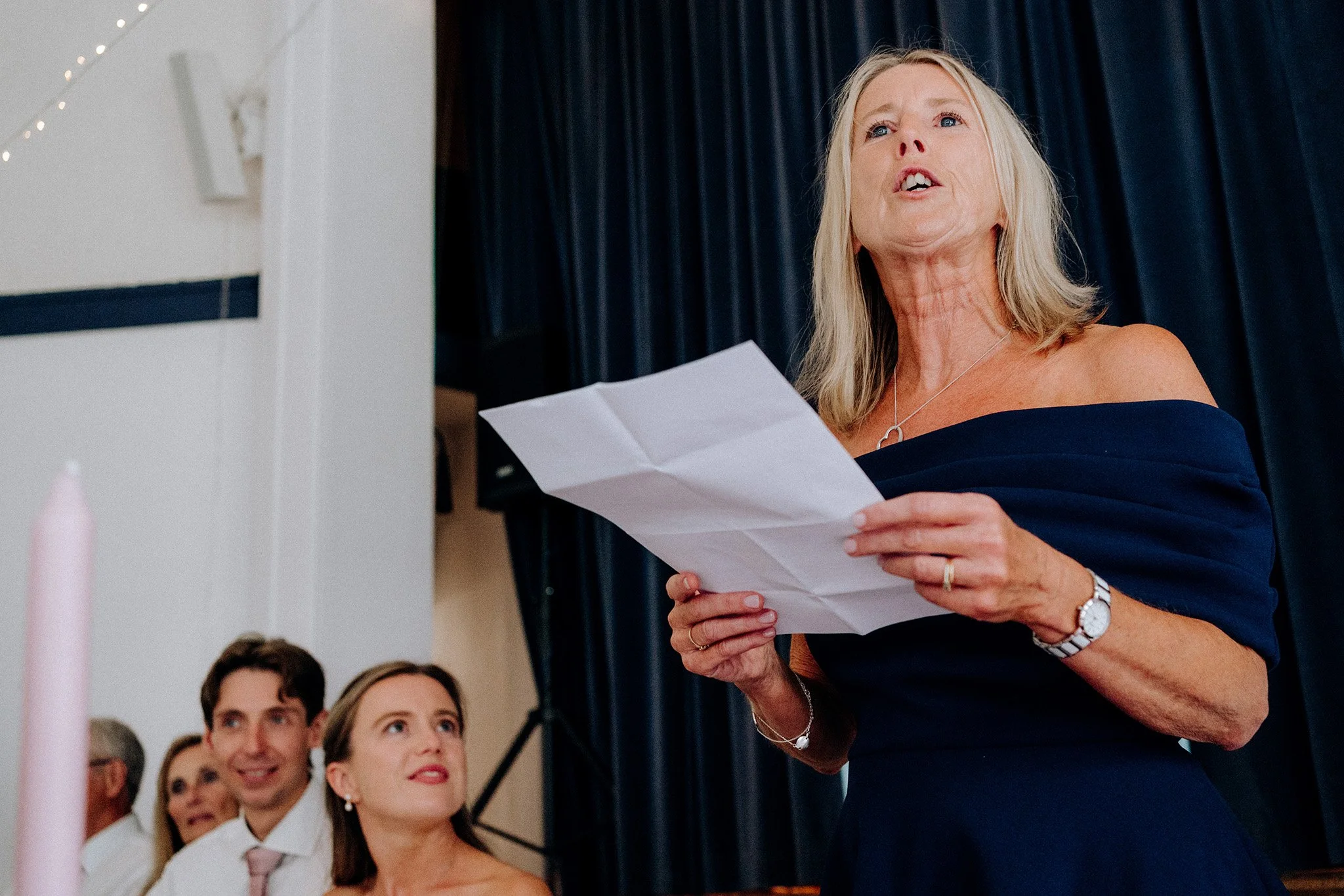 village hall wedding meal and speeches