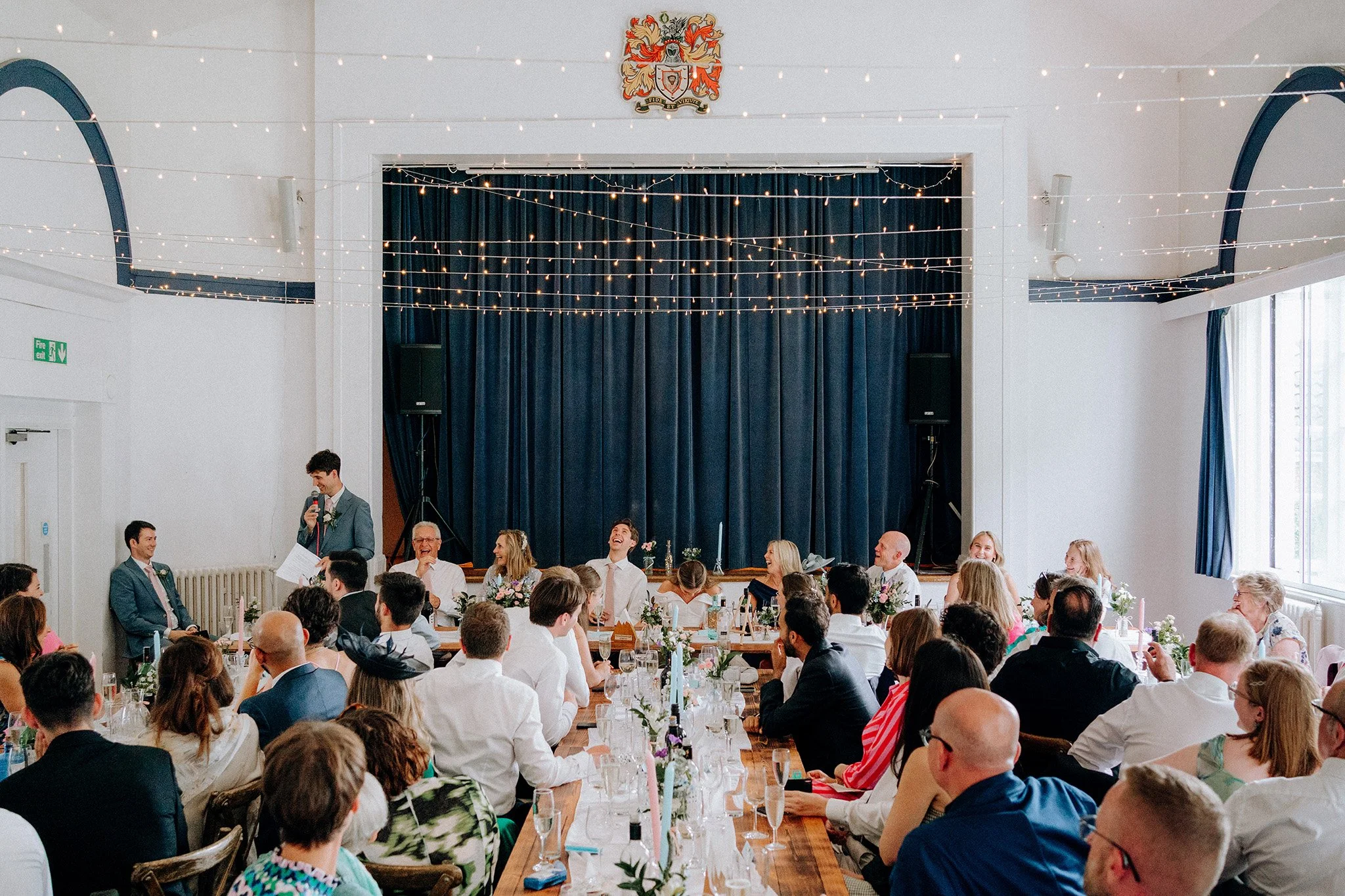 village hall wedding meal and speeches