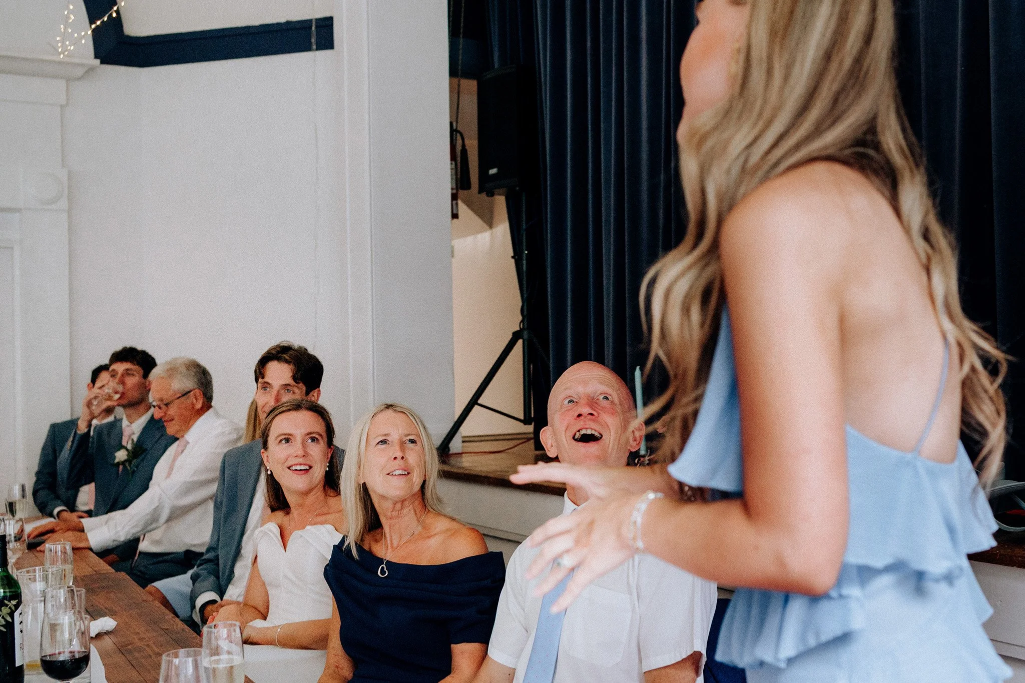 village hall wedding meal and speeches