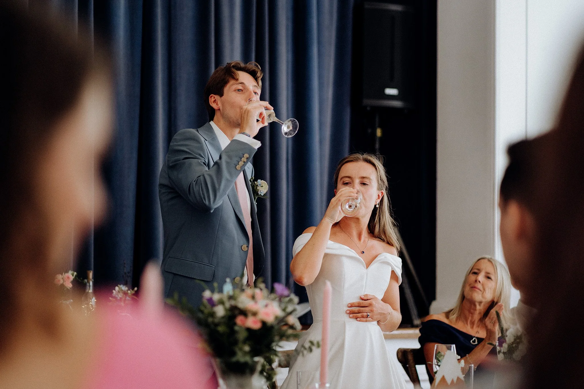 village hall wedding meal and speeches