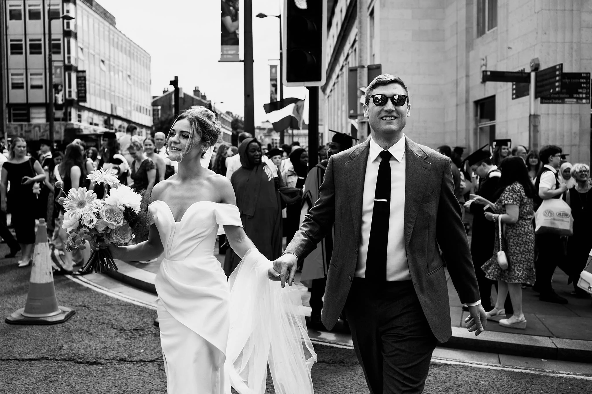 wedding bride and groom on hope street liverpool