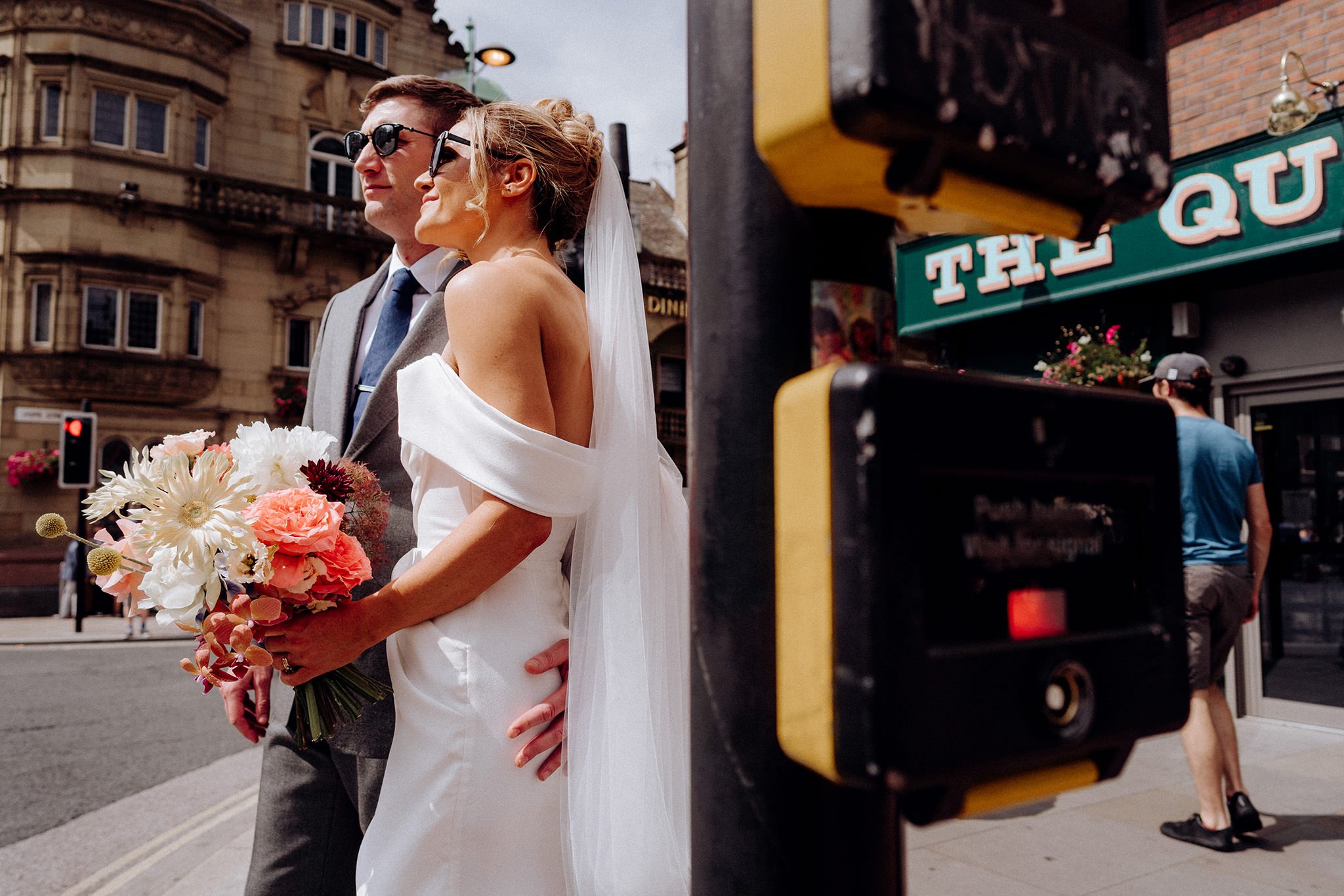 wedding bride and groom on hope street liverpool