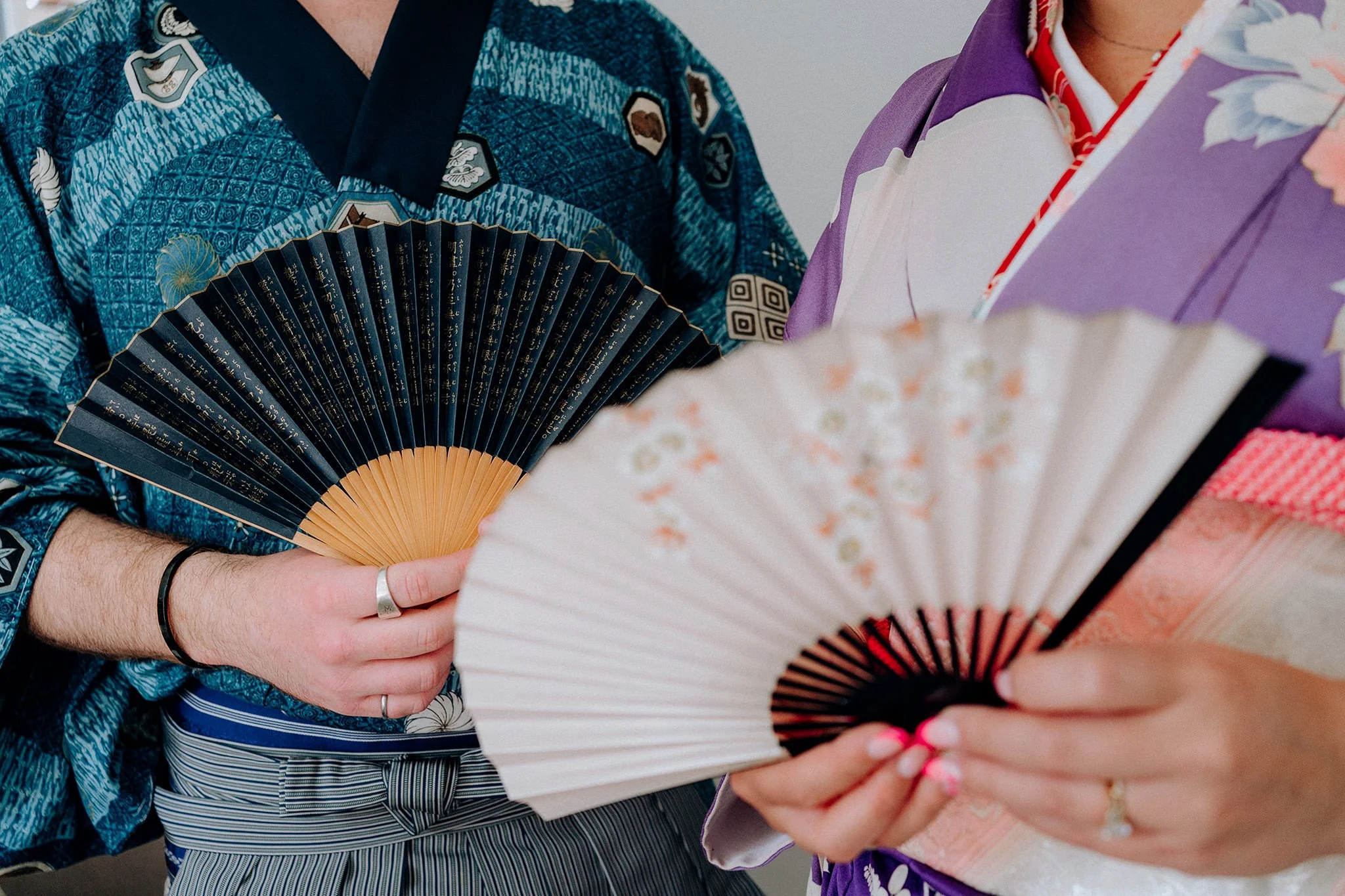 wedding fans and kimonos