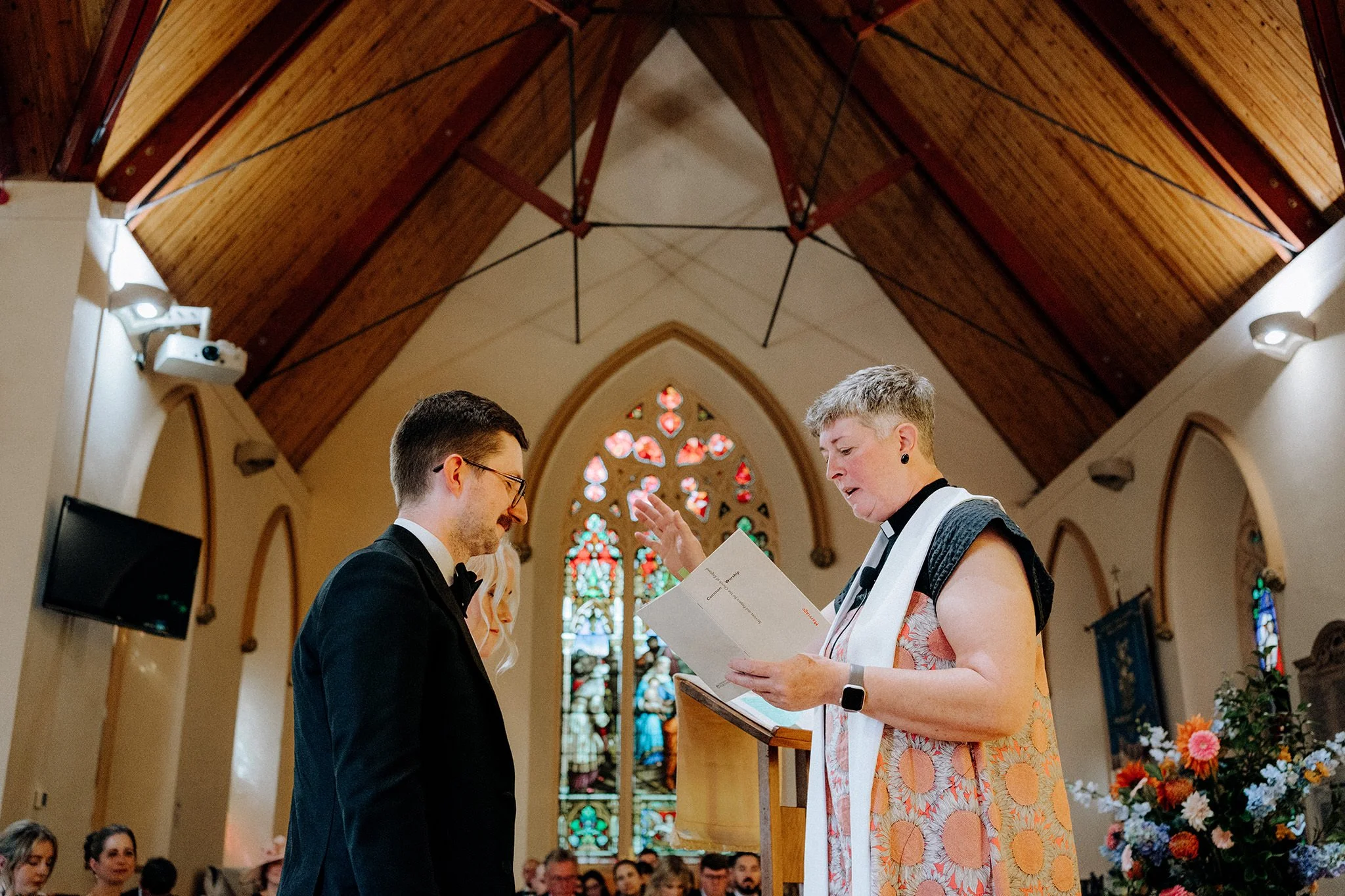 wedding ceremony at st lukes church crosby