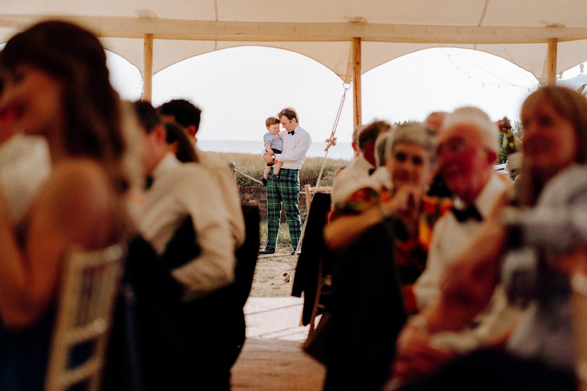 quiet moment during the wedding speeches