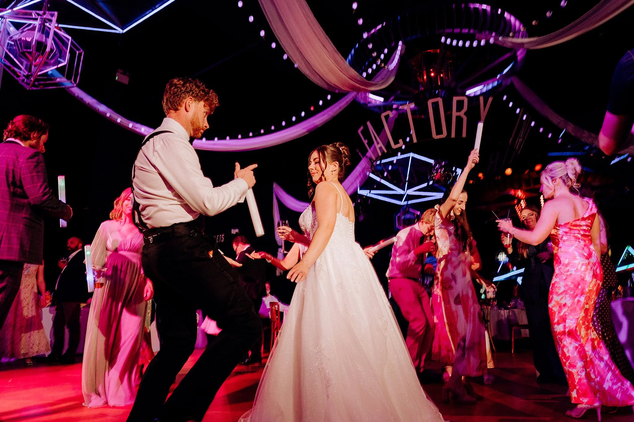 invisible wind factory wedding
