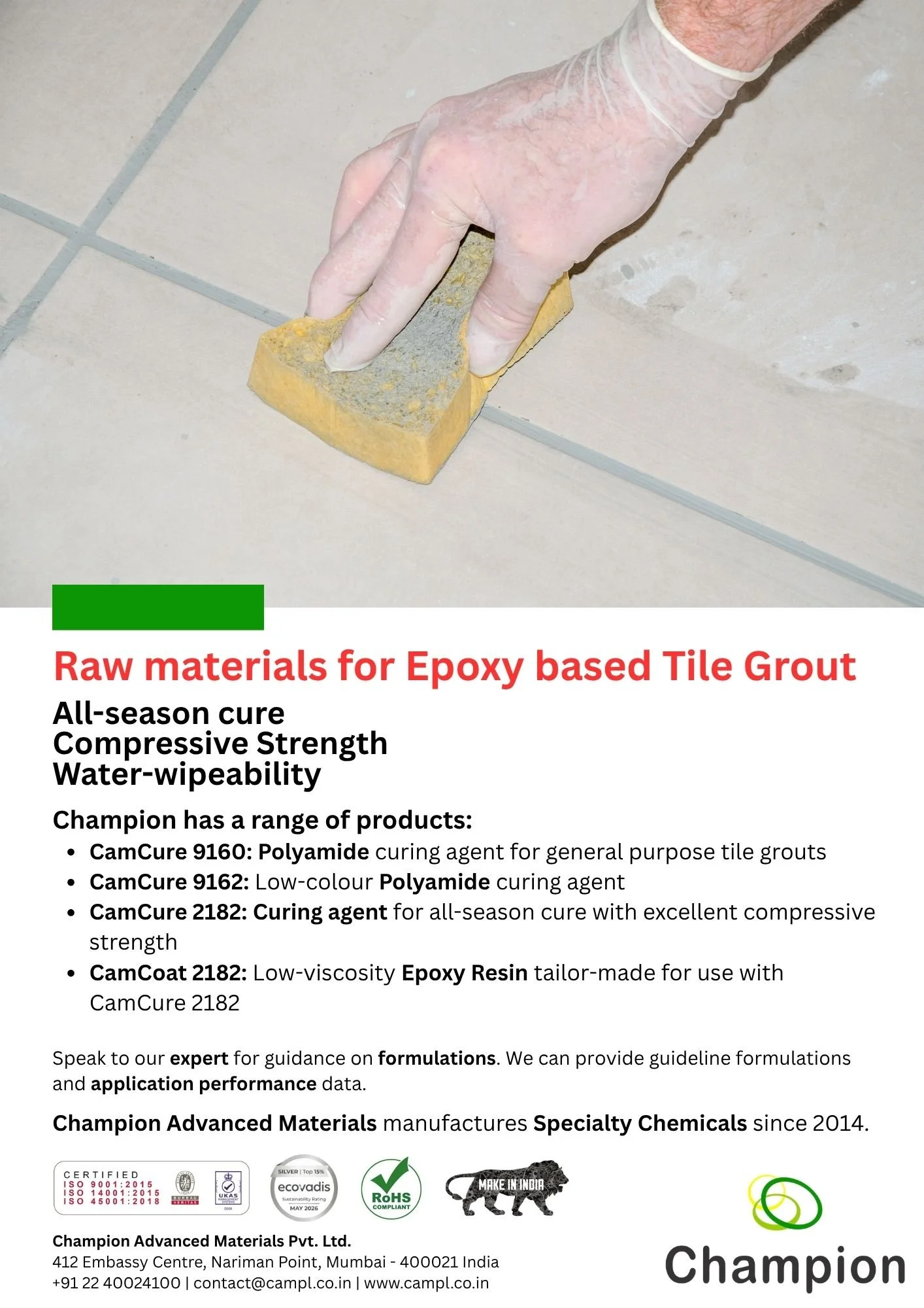 Tile Grout - Product Range