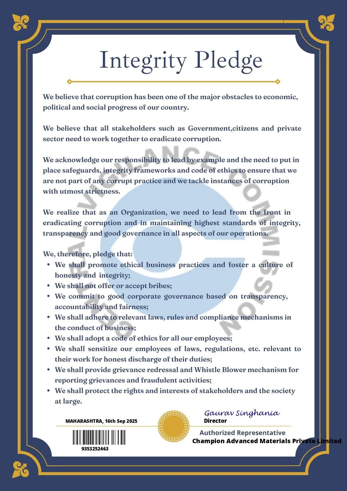 Central Vigilance Commission - Integrity Pledge - CAM.jpeg