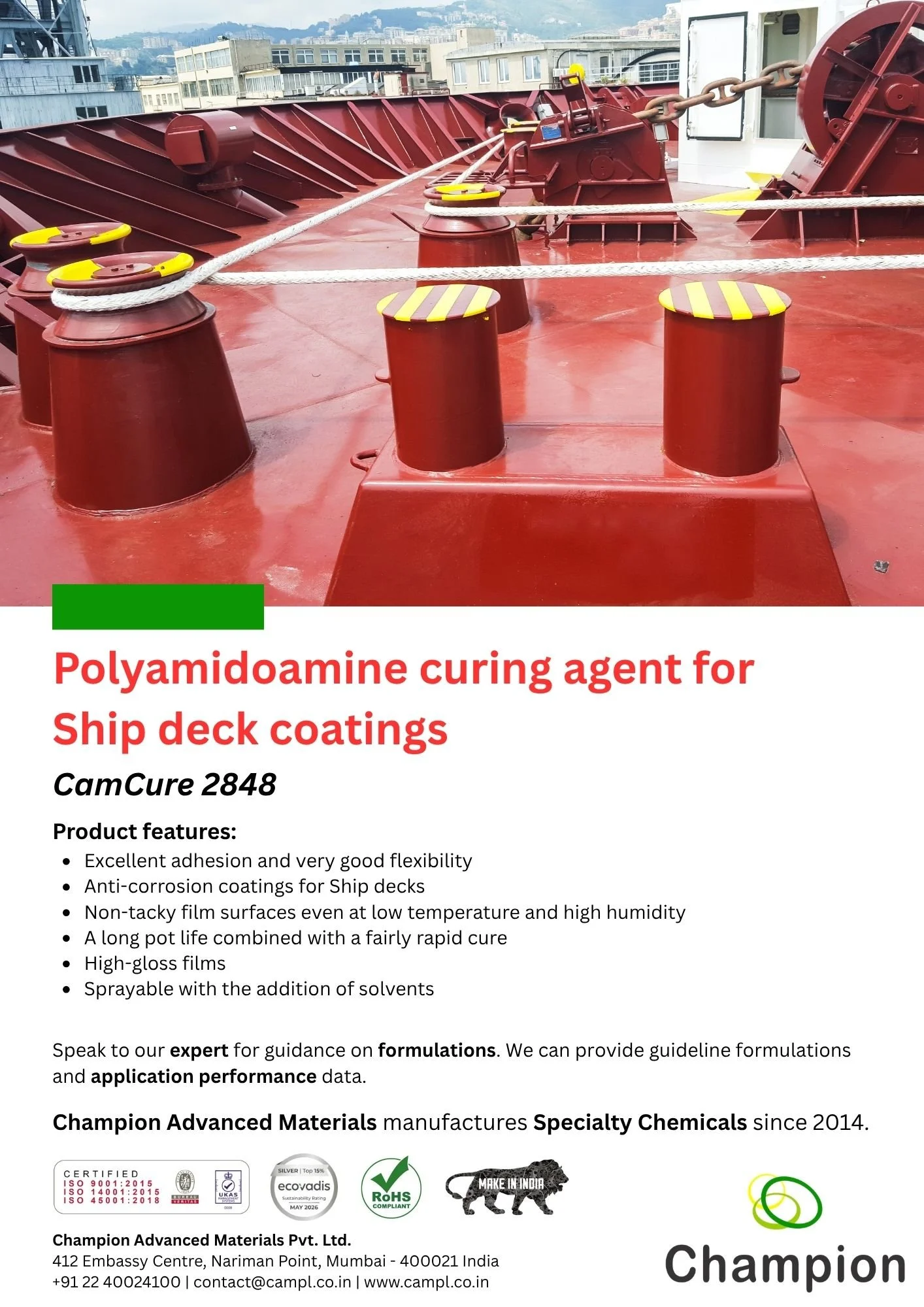 CamCure 2848 for Ship Deck Coatings