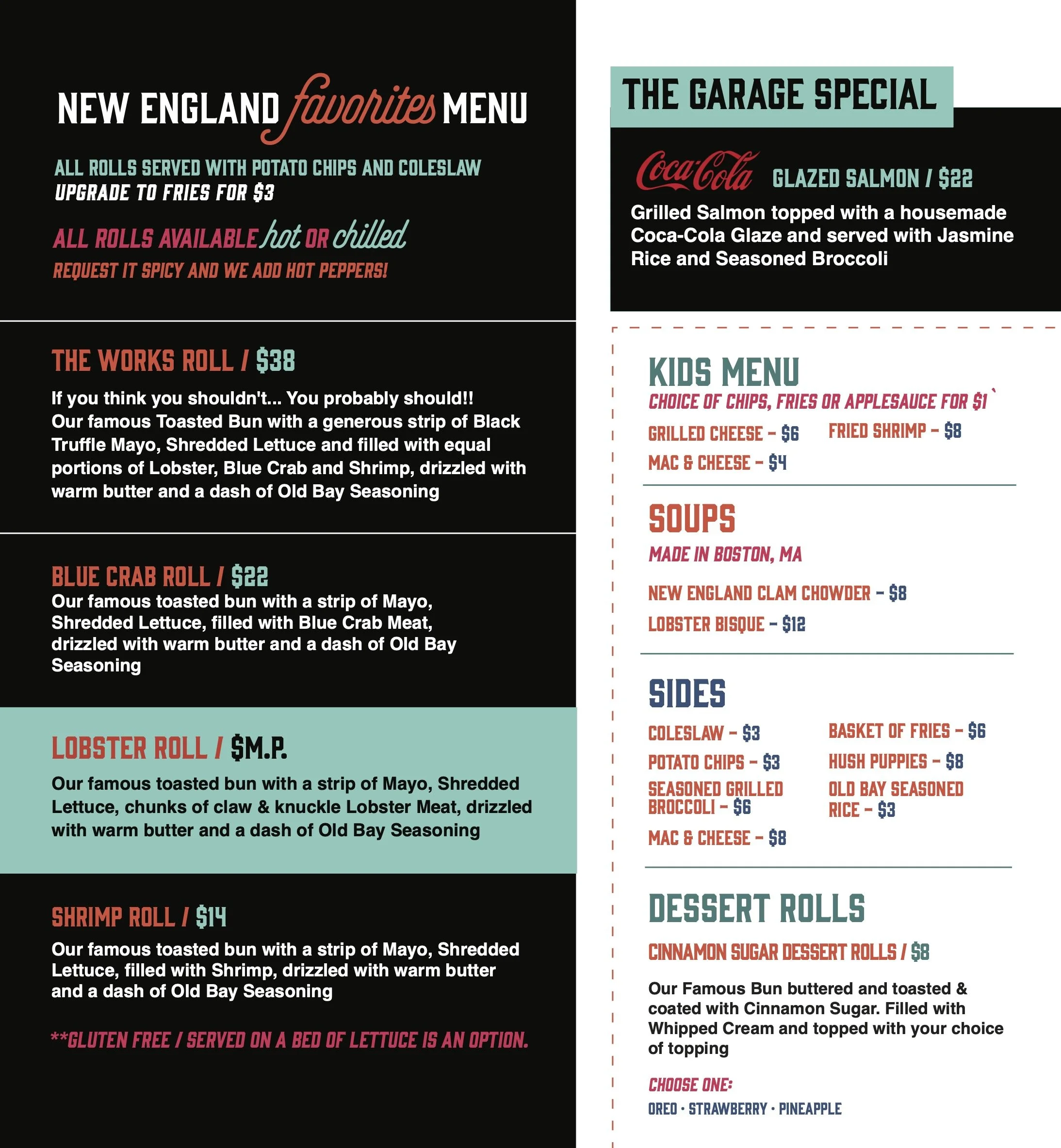 Menu — J's Lobster