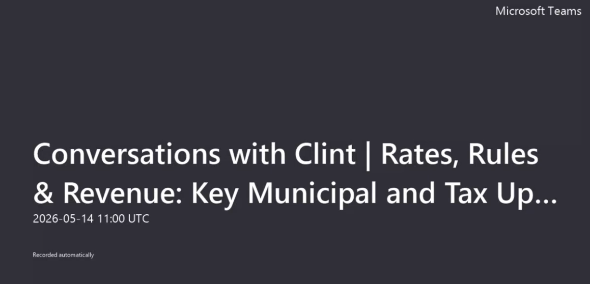Conversations with Clint: Rates, rules &amp; revenue key municipal and tax updates for community schemes