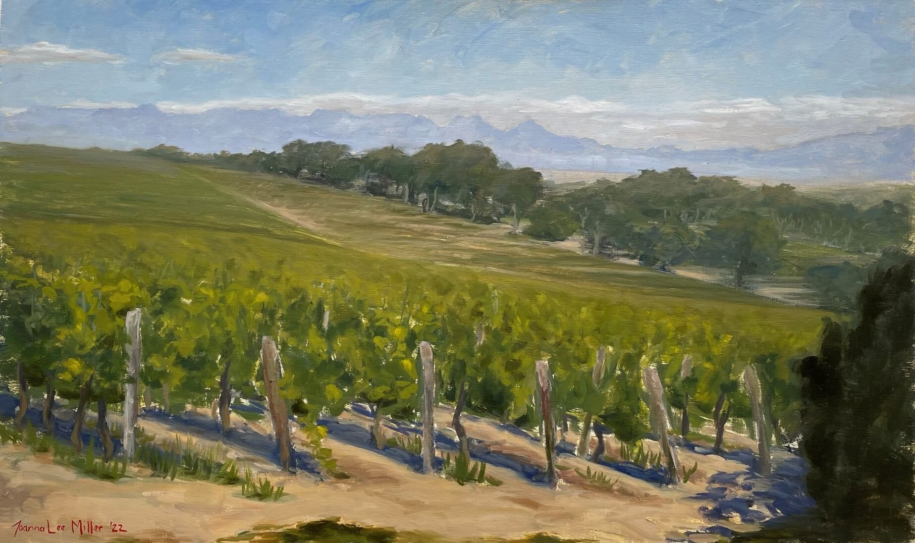 Groot Constantia Afternoon View Towards Franschhoek_Artist Joanna Lee Miller_Oil Painting_Dec 2021.jpeg