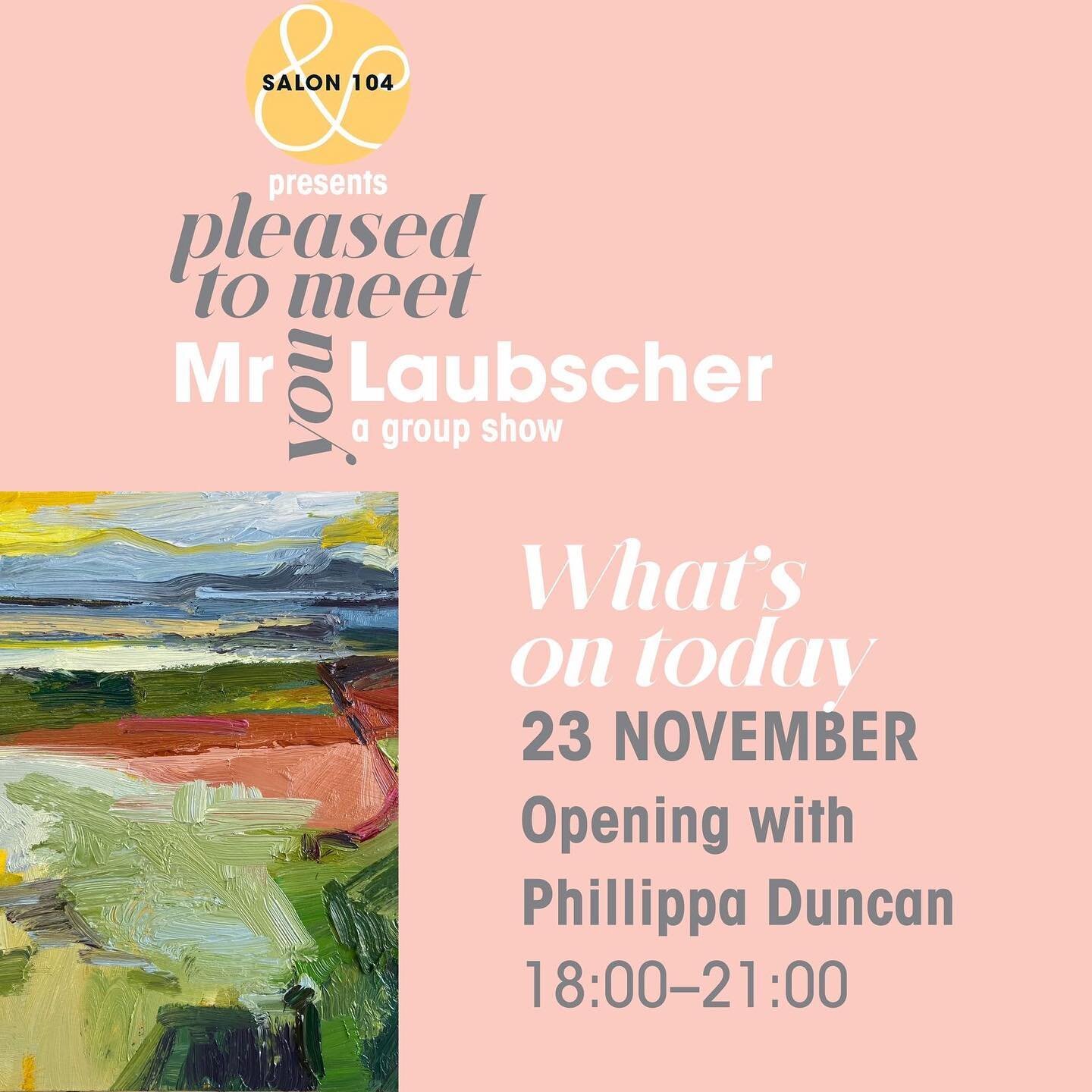 See you 6pm tonight! Free entry at Welgemeend for our @salon104.art group show. It is looking absolutely amazing with 98 paintings from myself and 10 other artists, all in conversation with Erik Laubscher&rsquo;s paintings. Three of his paintings are