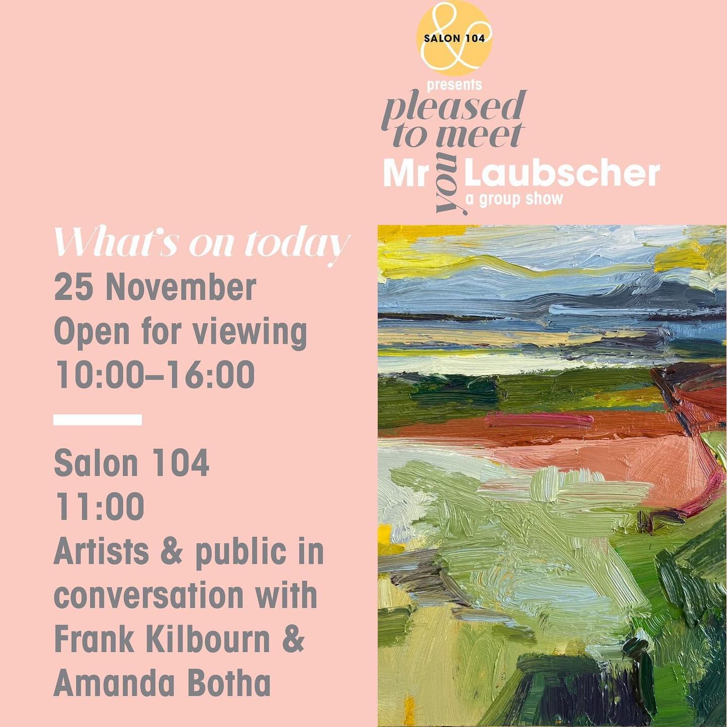 Today&rsquo;s the day for our @salon104.art Salon-style conversation! Join us at 11am for a special morning talking with Frank Kilbourn and Amanda Botha about the meaning of friendship in art. I will be facilitating, and many of the 11 participating 