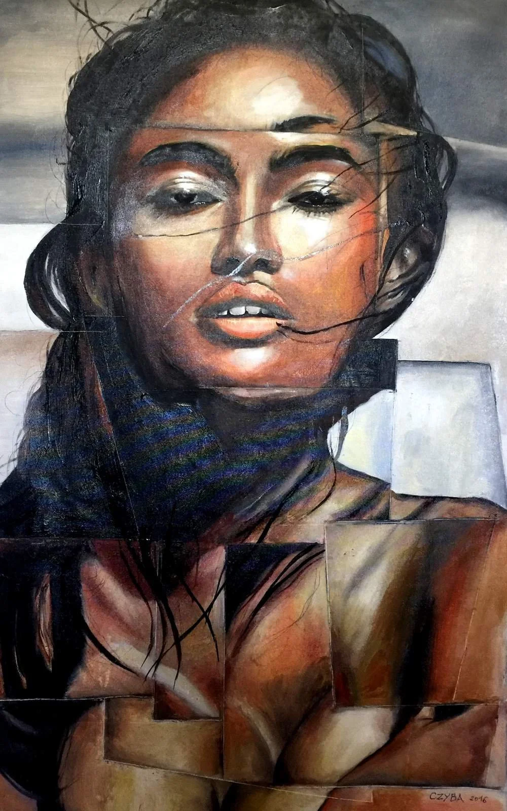 "FEMME DE GRANIT" Huile sur toile 80x50 cm. 2016.
