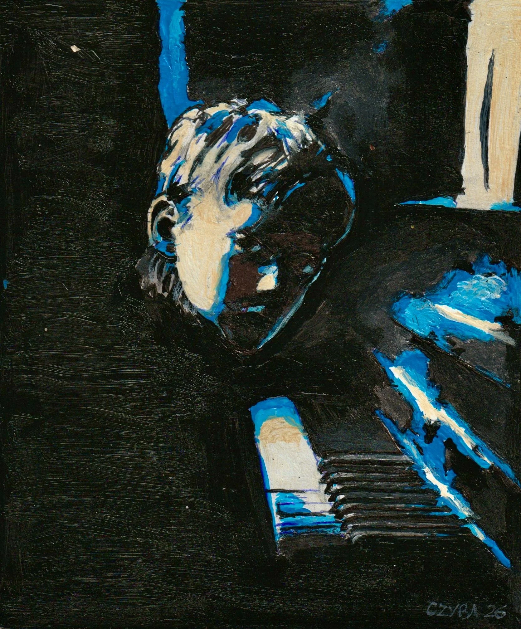 "LA MÉMOIRE". Acrylique sur papier 2026.
