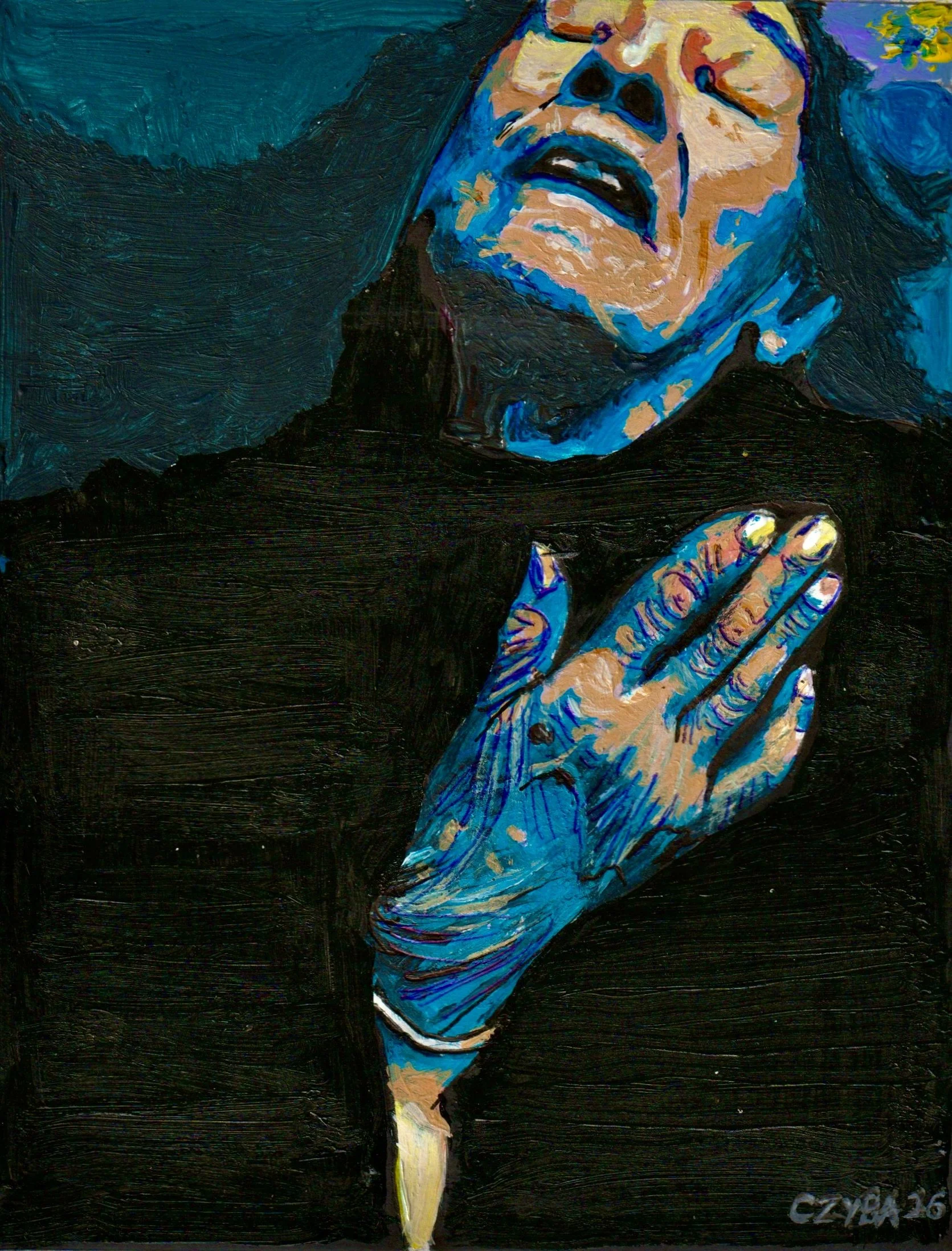 "LA CHUTE". Acrylique sur papier, 2026

