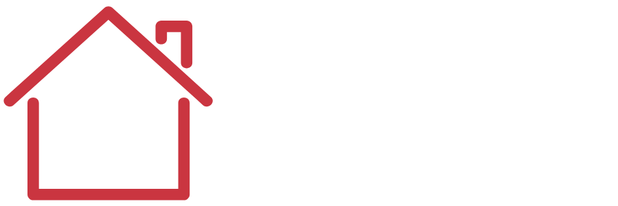 Outline of a house with a chimney next to the text "VACAVILLE FIRST" in bold white letters.