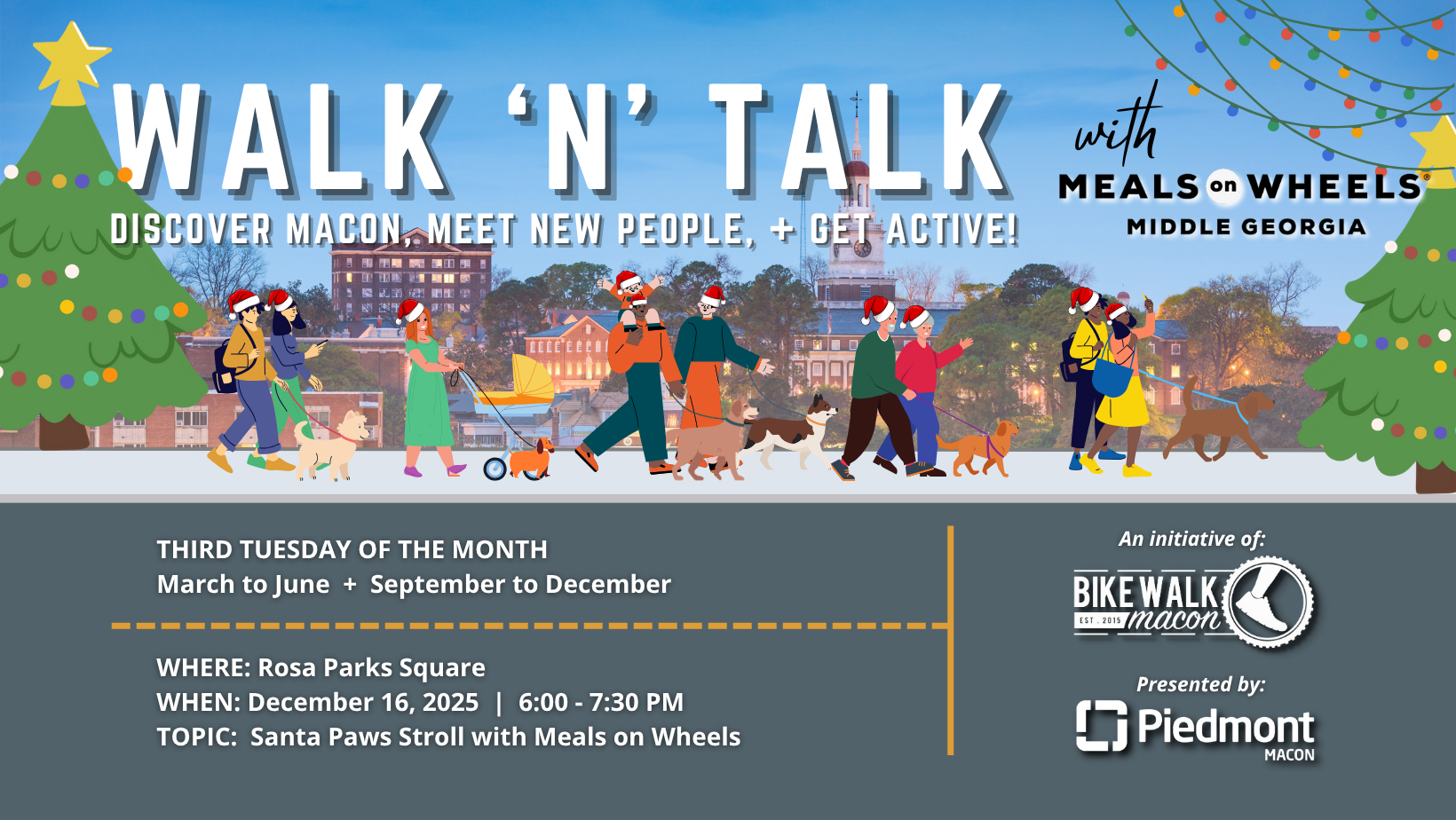 Walk ‘n’ Talk: Santa Paws Stroll with Meals on Wheels