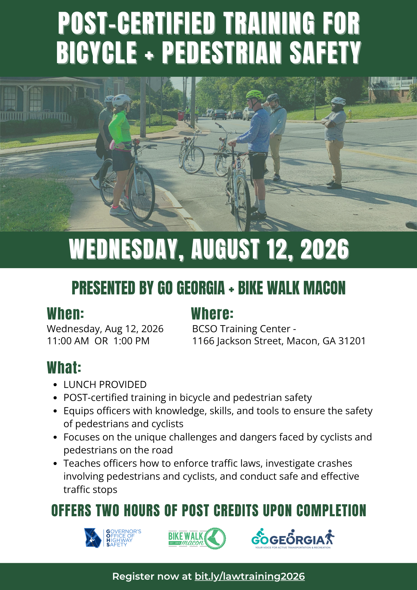 Bike and Pedestrian Safety and Laws Training - Two Sessions