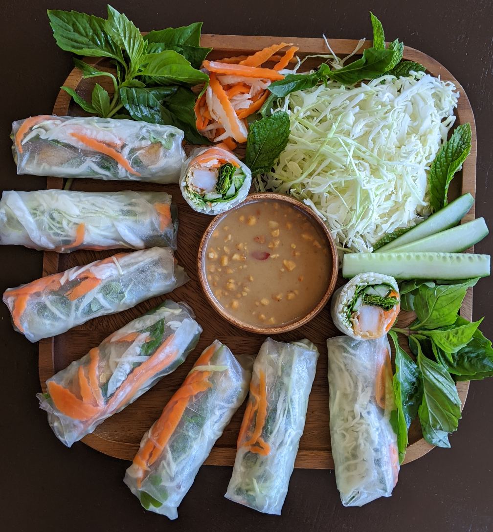 Crispy Shrimp rice paper rolls