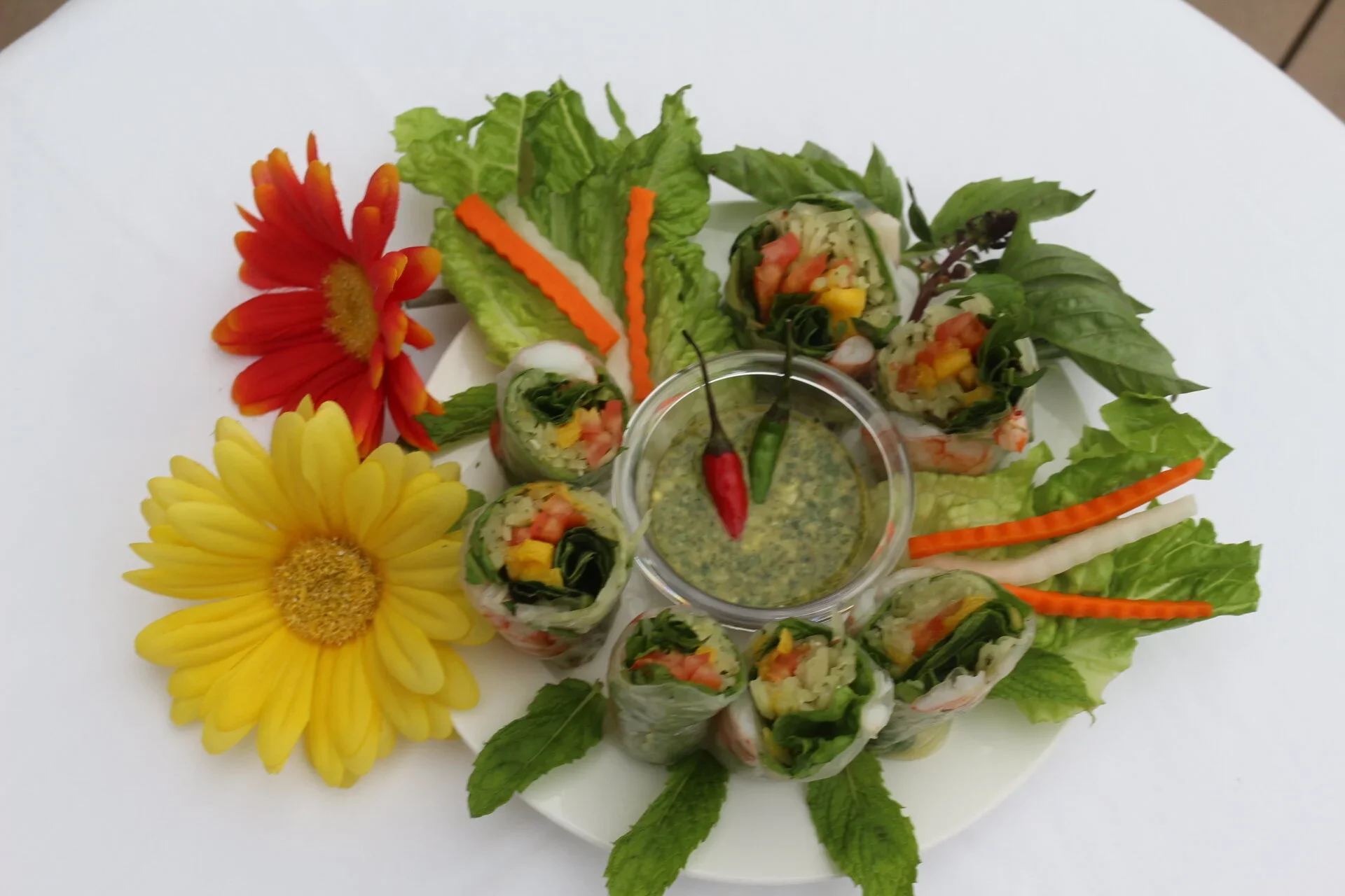 Papaya Salad Rice Paper Rolls