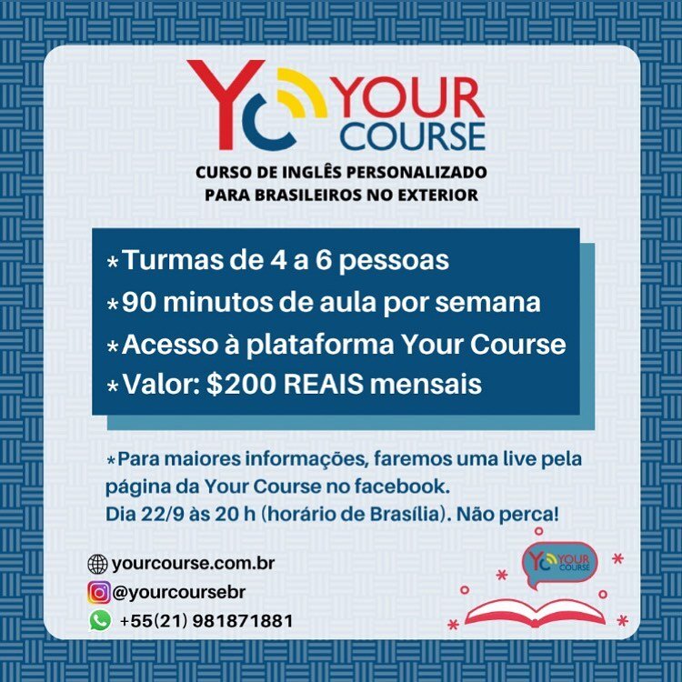 Um curso totalmente personalizado e inclusivo. Os cursos n&atilde;o s&atilde;o focados apenas no brasileiro no exterior. Conhe&ccedil;a o @yourcoursebr e a maravilhosa @kathakyer. 
.
.
.
.
.
.
.
.
.
.
.
.
.
#elenao  #igualdaderacial 
#escoladeingles 