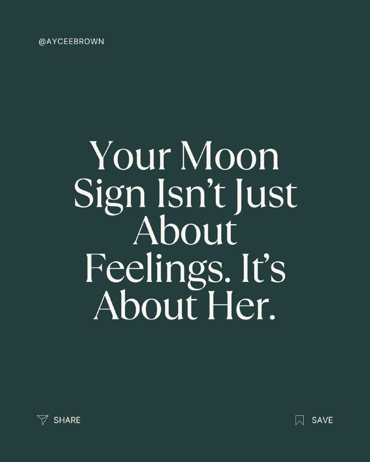 Your Moon sign isn&rsquo;t just about how you feel.
It&rsquo;s about what you learned from your mother &mdash;
how to shrink, how to silence yourself, how to survive.

The way you shut down?
The way you overgive?
The way you don&rsquo;t feel safe unl