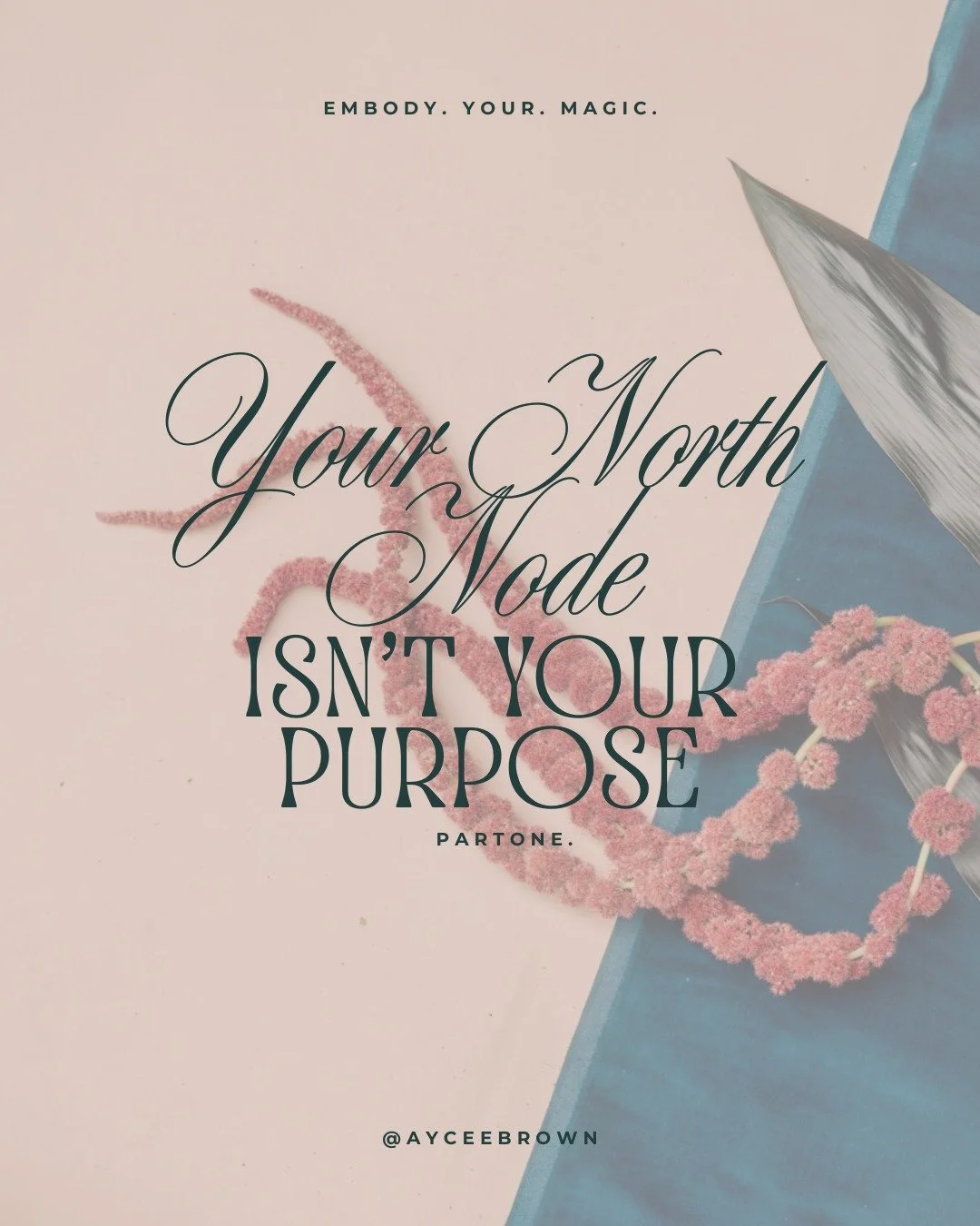 PART ONE Everybody wants to know their North Node like it's going to hand them a career path and a five-year plan. It's not. Your North Node isn't your purpose. It's what you're here to embody. And there's a difference. Purpose sounds like something 