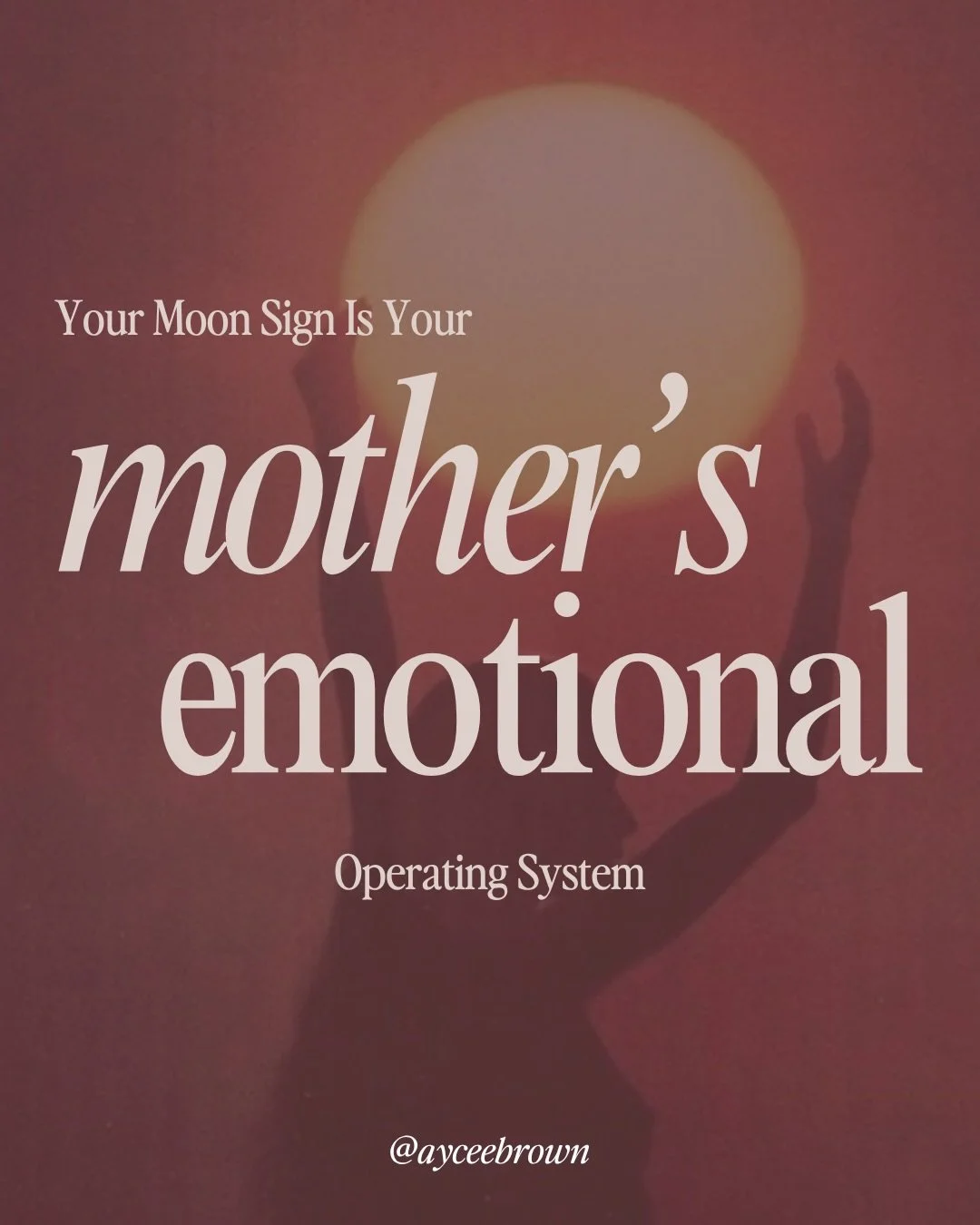 Your moon sign is your mother&rsquo;s emotional operating system running in your body. Not metaphorically. Literally. The way you react when you feel unsafe, the way you love, the way you shut down, the thing you do when no one is watching &mdash; th