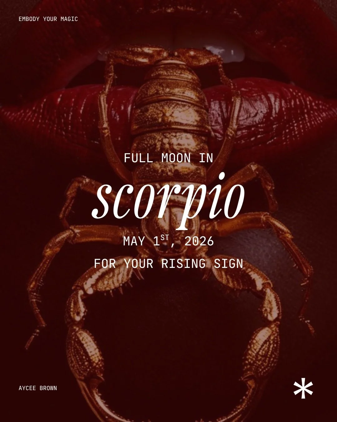 Full Moon in Scorpio on May 1st, and this moon is not interested in the version of the truth you&rsquo;ve been editing, so it goes down easier.

11 degrees of Scorpio, fully expressed, and it is asking for the thing you already know but keep finding 