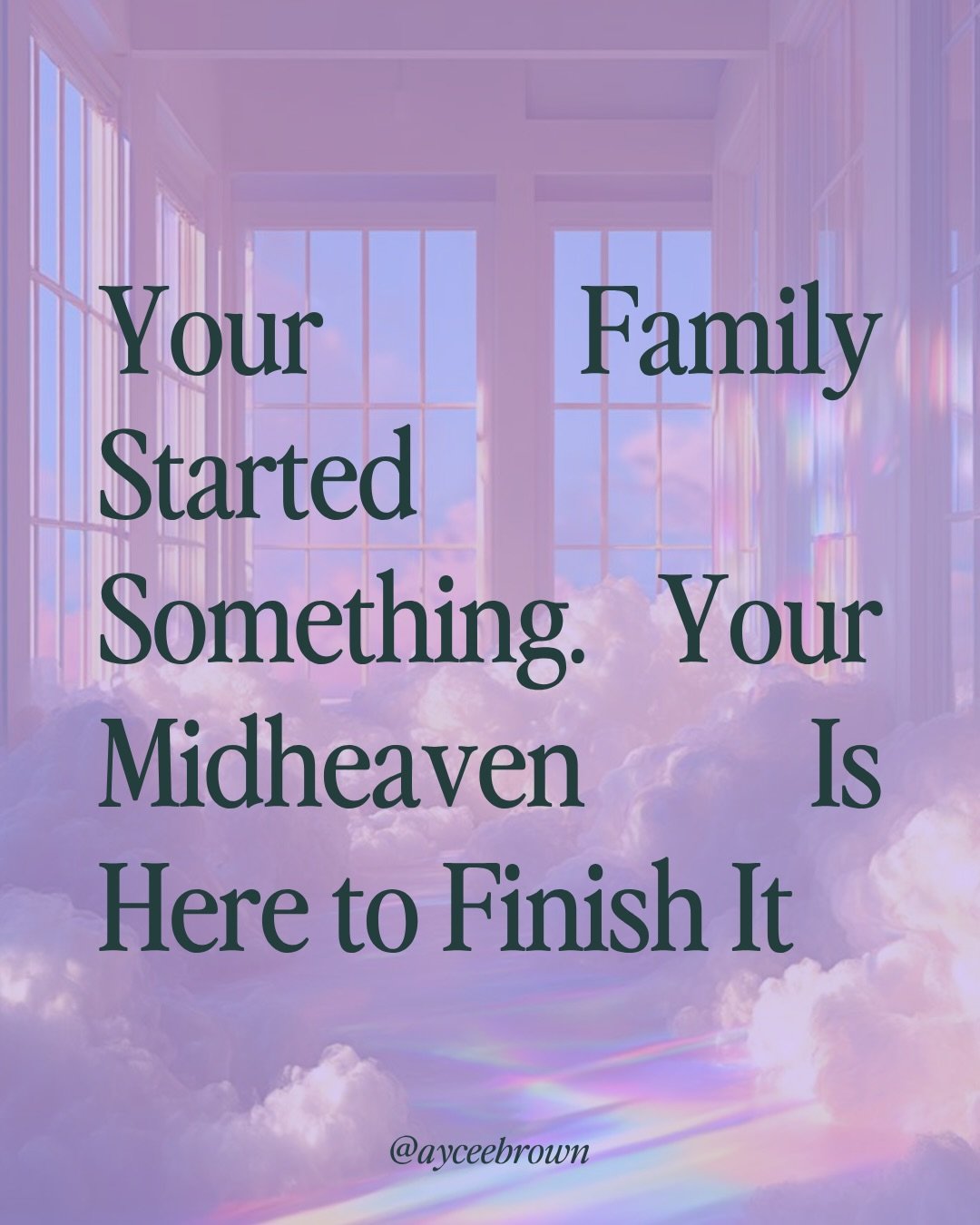 Your midheaven is not a job title, and I will die on this hill. Most astrology treats your MC like a career marker, but the actual job of your Midheaven is to point at something your family has been quietly trying to do for generations, and you came 
