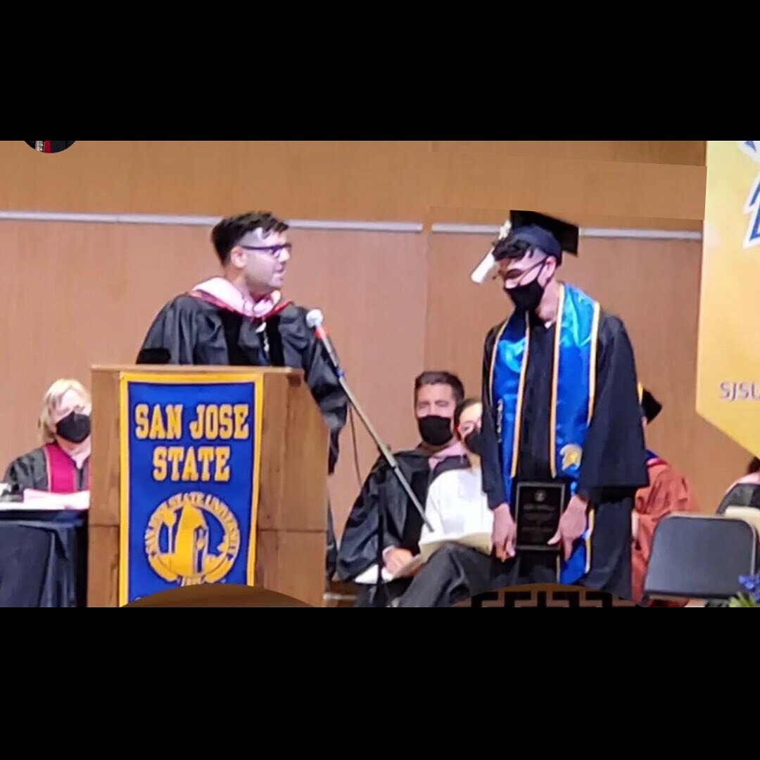 More commencement photos! Congrats @davidcortezsax for winning this year&rsquo;s Outstanding Performer Award, and congrats @david.baker.saxophone for receiving your Master&rsquo;s Hood! #sjsusax 🎷 

#sjsusaxstudio #sanjose #graduation #graduationpic