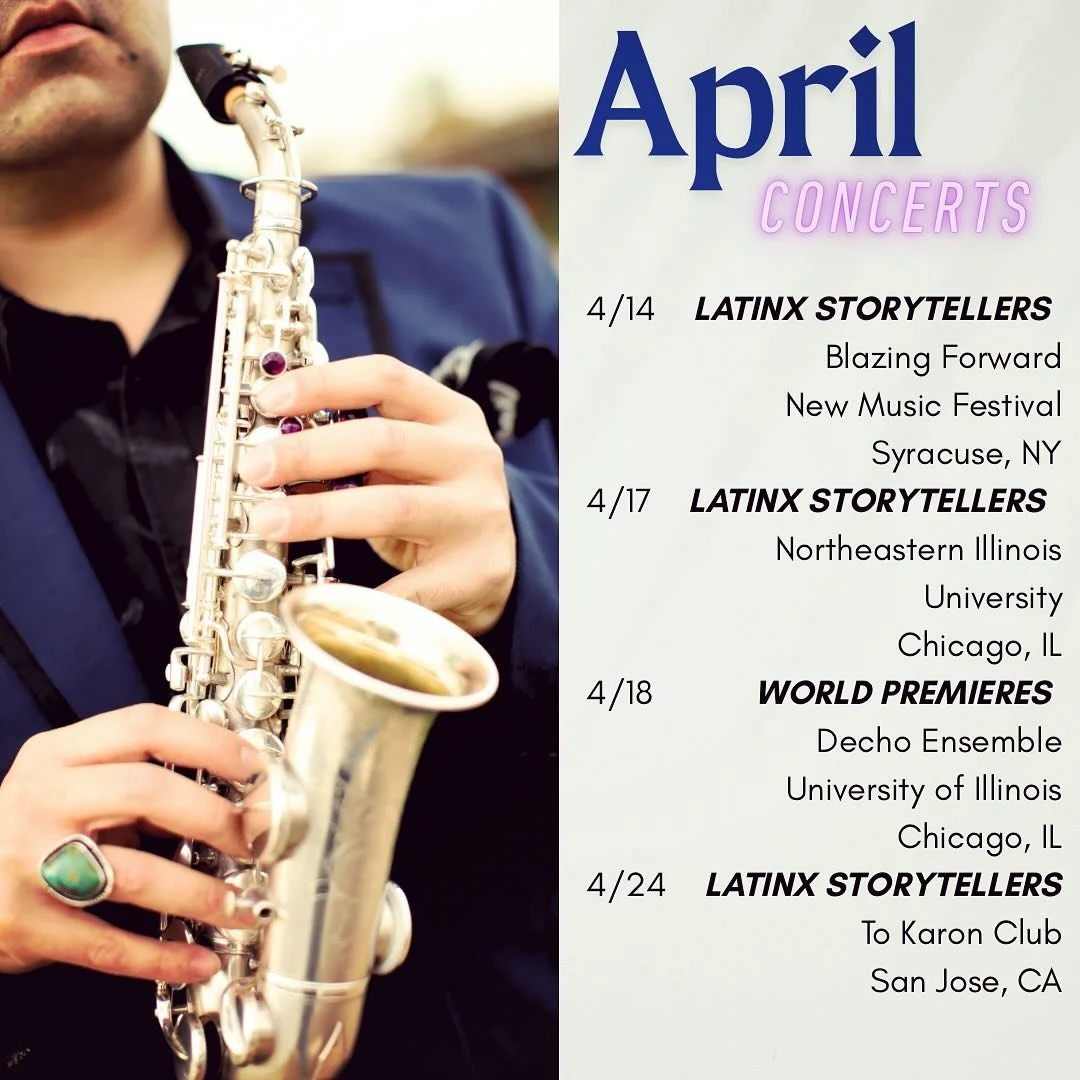 Excited to hit the road next week w/ my Latinx Storytellers Project! Also looking forward to making music with my good friend @jacobswansonsax premiering some works by other good friends and all all around awesome human beings @marcmellits and @1980o