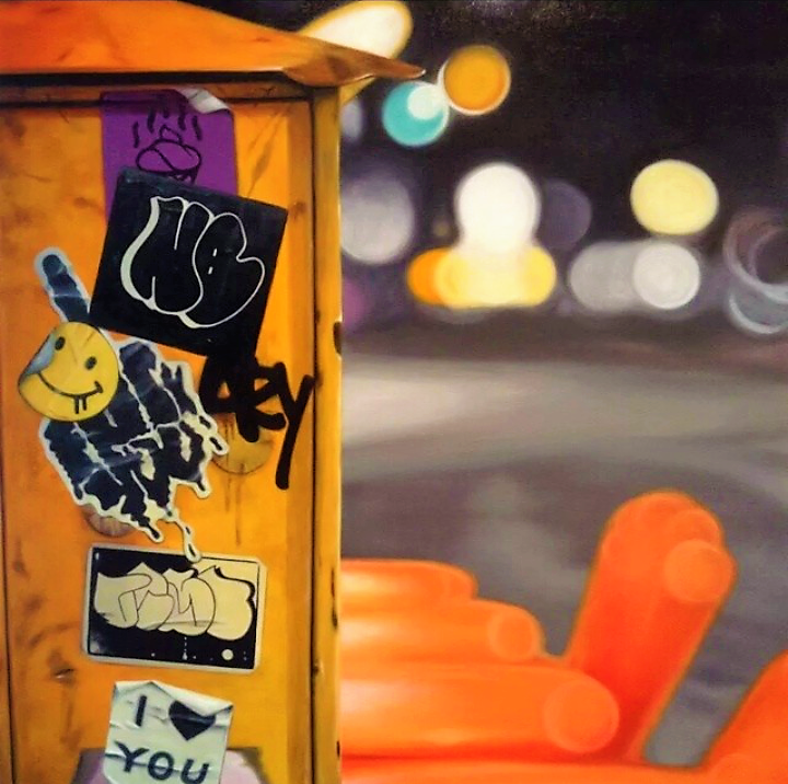 “Night Moves” 2014  
36” x 36” oil on canvas