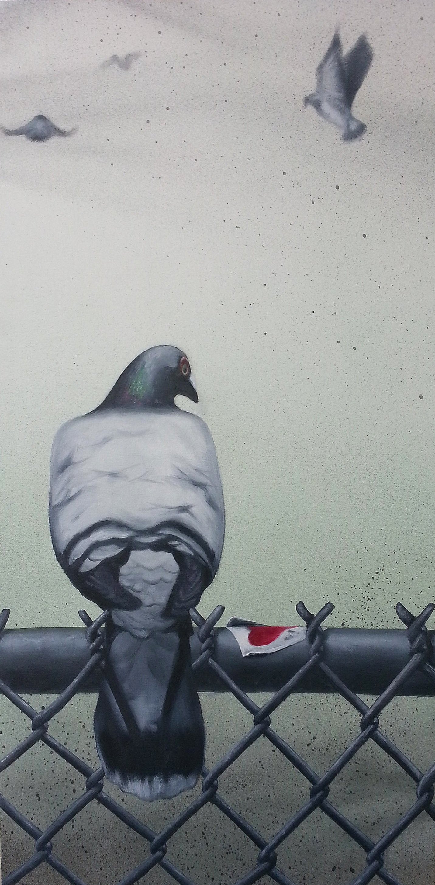 “Sometimes” 2016 
10” x 20” oil and aerosol on canvas