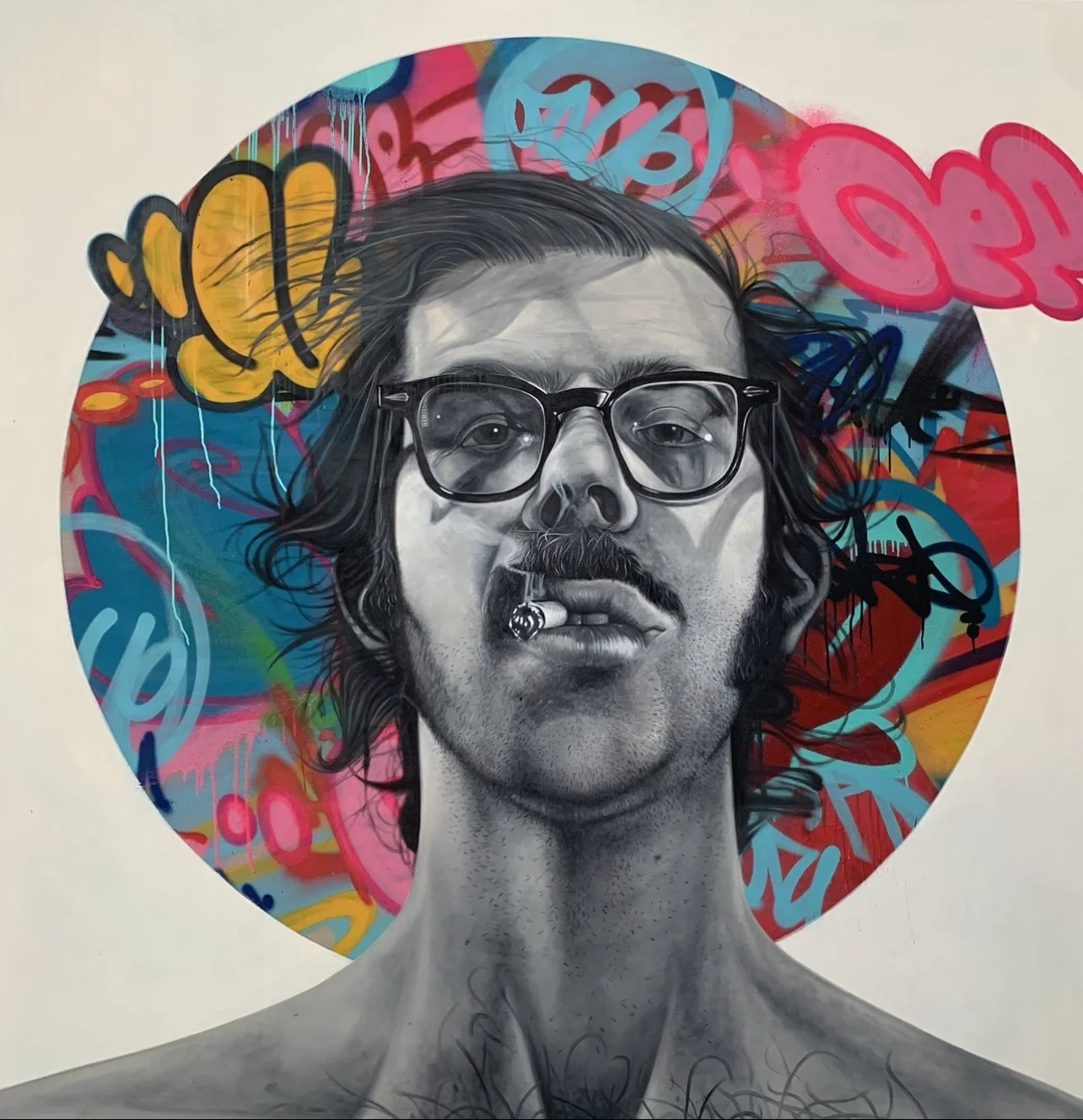 Chuck Close 2019 
72” x 72” oil on canvas