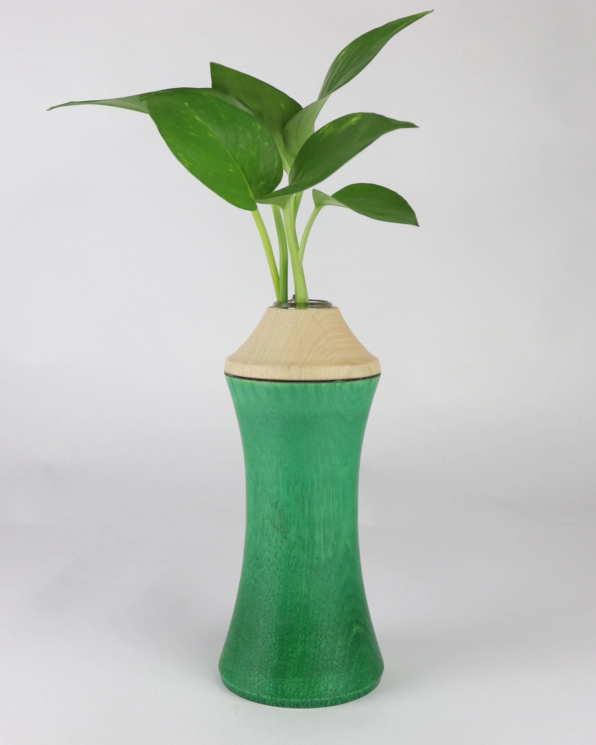 Green Wood Vase