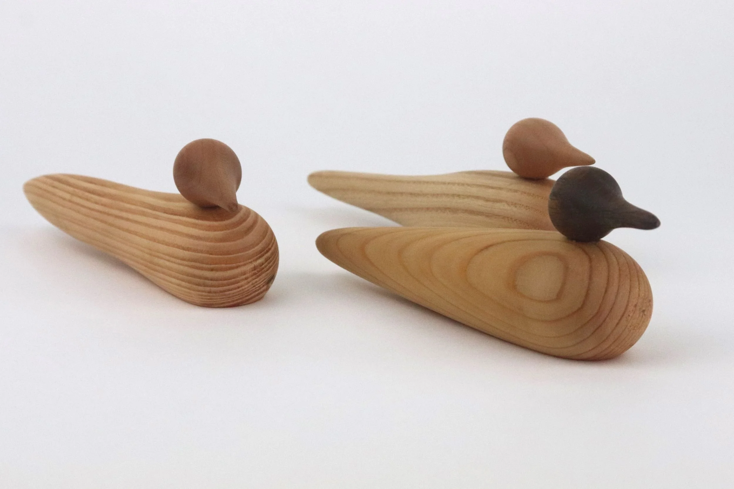 Handmade Wood Duck Statue