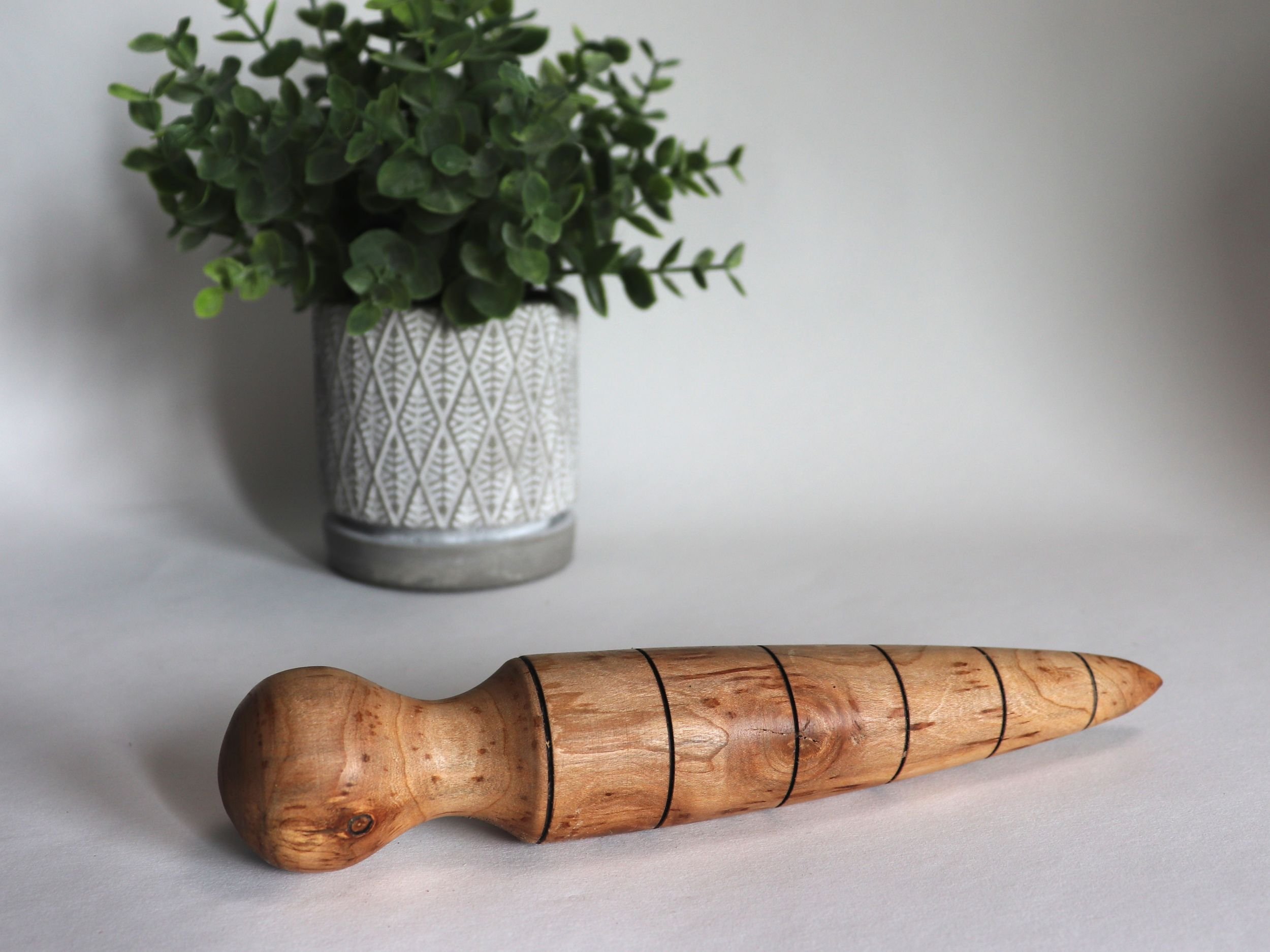 Handcrafted Reclaimed Maple Garden Dibber - Precision Planting Tool with Depth Markers