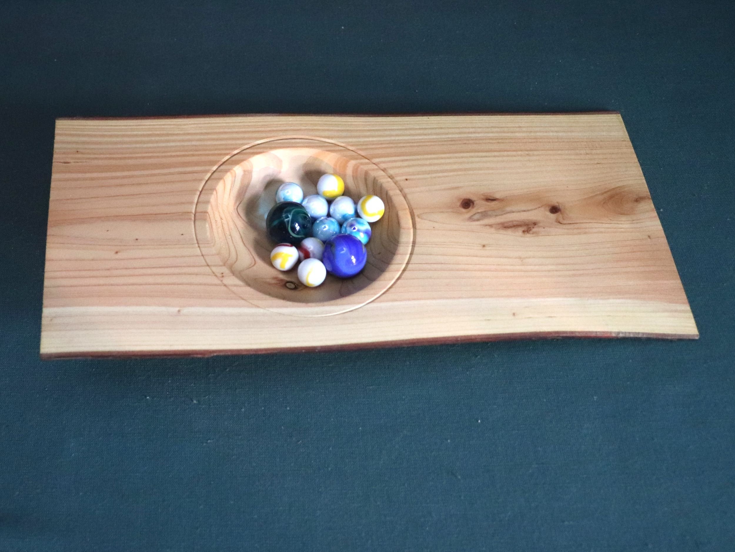 Artisan Handcrafted Cedar Live Edge Bowl Plank - Modernist Shallow Bowl Art Piece