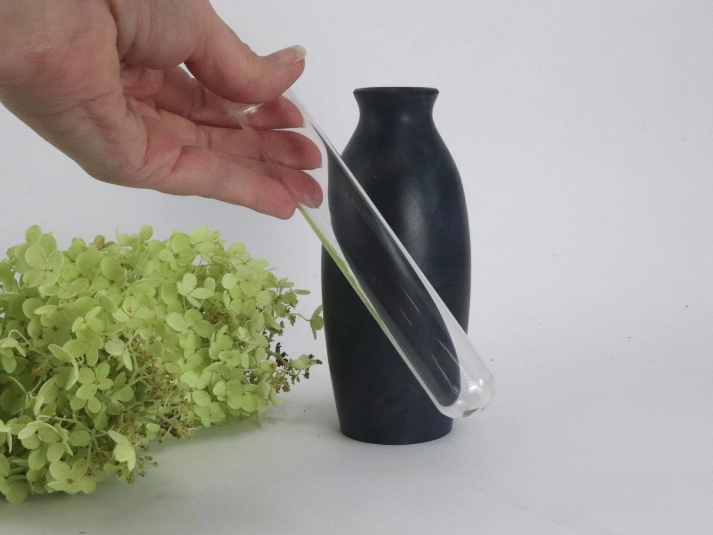 Handmade maple vase with removable 6 inch glass vial insert for water and fresh flowers