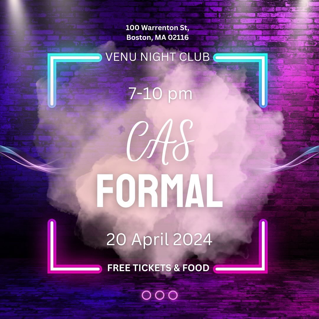 Get your tickets for the CAS Formal before they run out! See you this Saturday at Venu 💃🕺