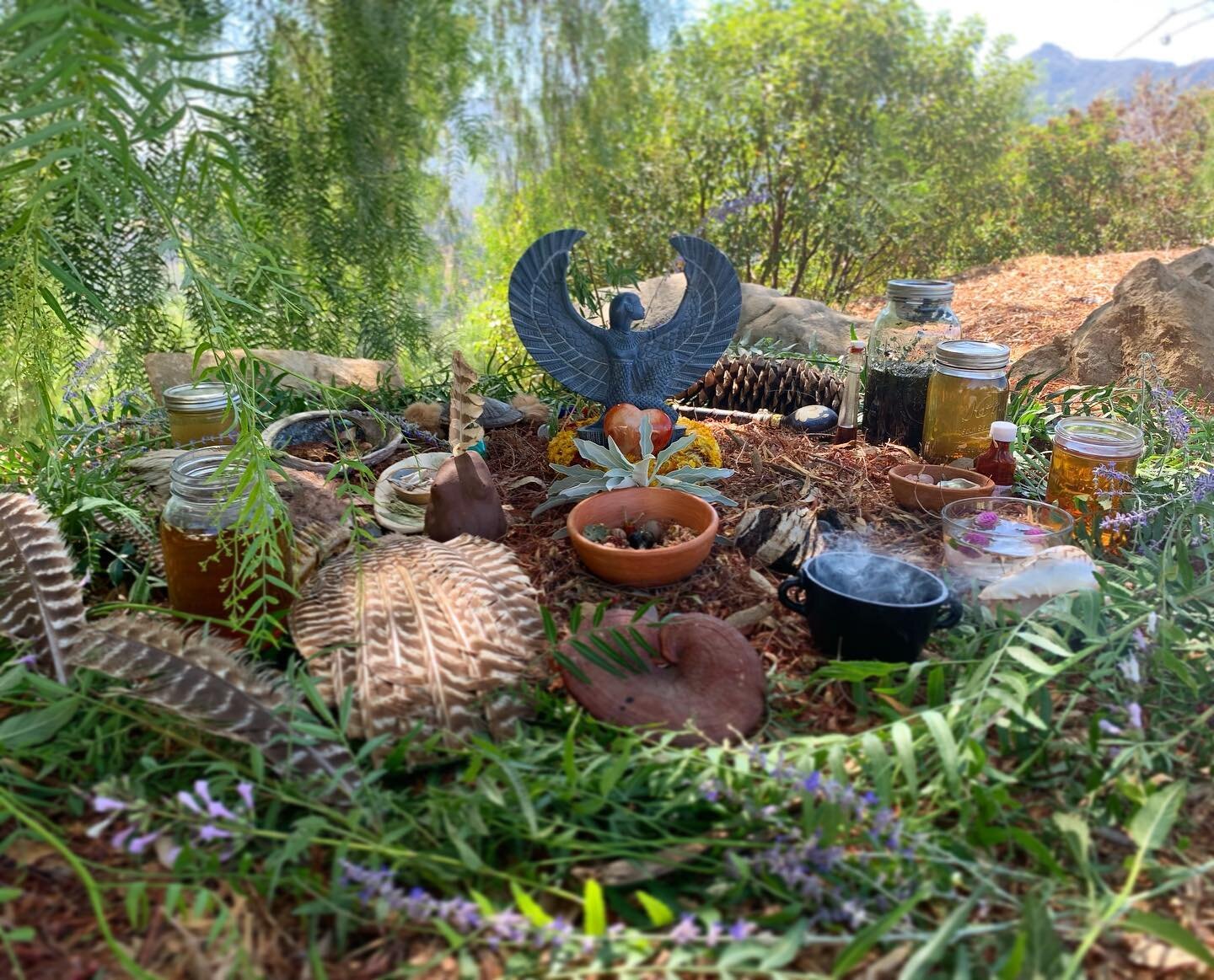 Yesterday&rsquo;s Equinox Altars &amp; home portals of love and magick ✨ #schoolofthesacredwild #herbalschool #altar #beauty #sacredspace #commune #goddessbless #herbalism #plantspiritmedicine &hearts;️ Thank you Apprentices to the Sacred Wild for sh
