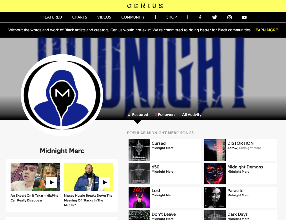 Midnight Merc Is Now on Genius!