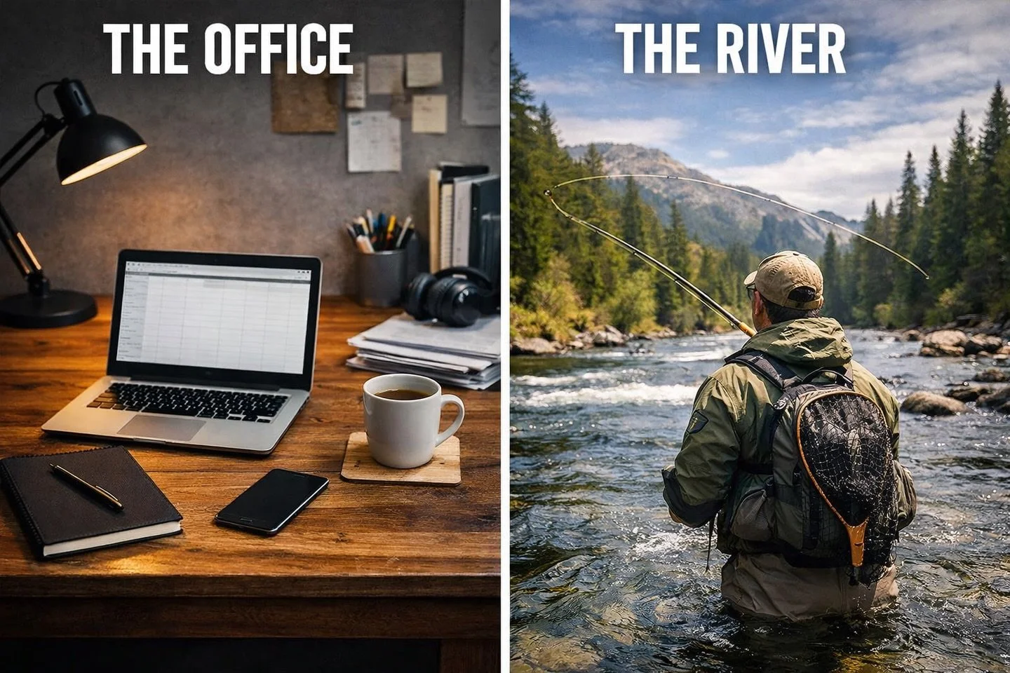 River > Office 🤷&zwj;♂️ #flyfishtheworld #makeeverycastcount #nativerodco #madeintheusa🇺🇸 #builtinMontana