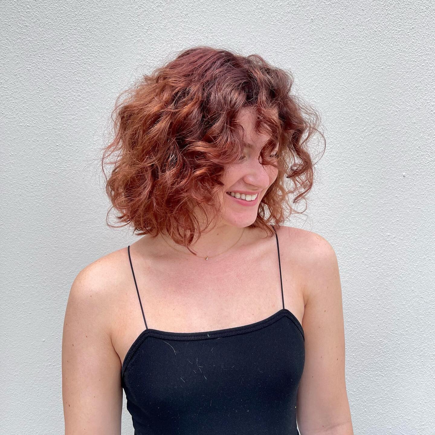 Heath took Jamie from grown out blonde to this coppery auburn. Big hair change for a big career change. Cut and color by Heath.
