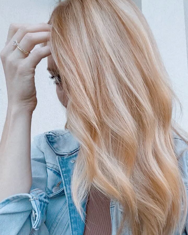 Kristin helped @thebrittanytreto &ldquo;dip her toe&rdquo; into red tones with this peachy blonde