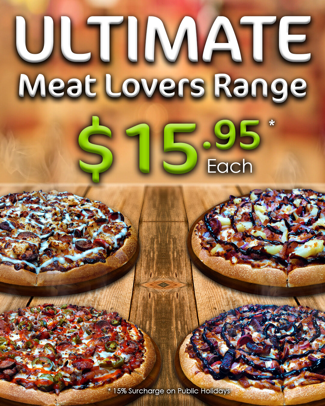 It's the return of the Ultimate Meat Lovers! 🍕😀

Come in and grab one today! Make sure you let us know which one is your favourite