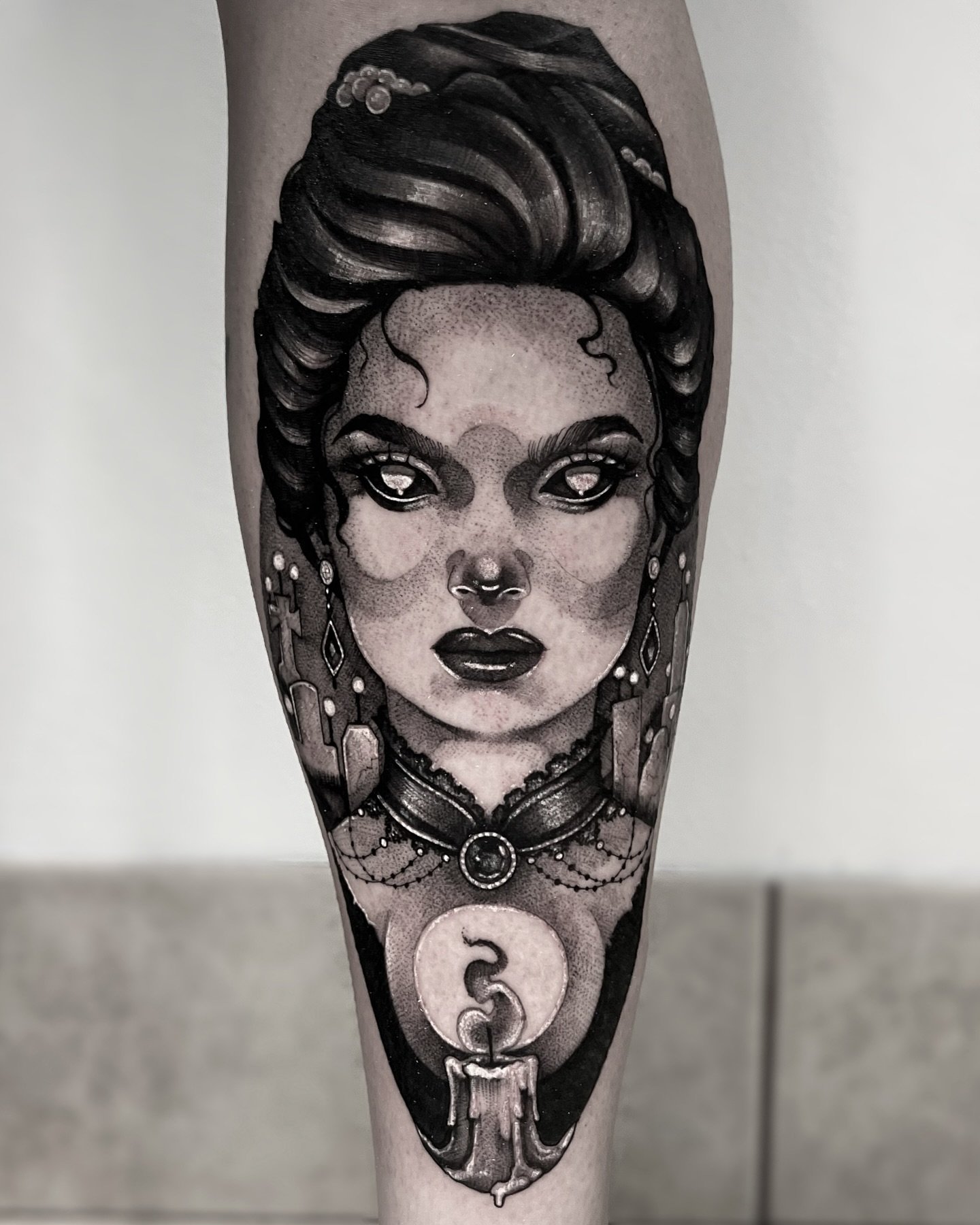 Lady in a graveyard on the shin 💀 🪦 
✨ BOOKING for @twincitiestattoofestival ✨
✖️ Done at @sharktooth_tattoo ✖️
.
.
.
.
@goodguysupply
@hivecaps 
@properaftercare 
.
.
.
.
.
.
.
.
.
.
.
.
.
#tattoo #tattoos #tattooartist #tattooed #mntattooers #mnt